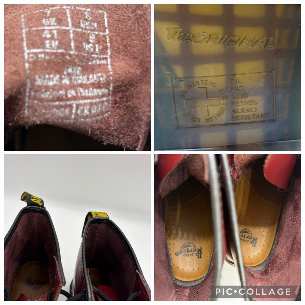 Dr. Martens Womens 9 Mens 8 Boots 1460 8-Eye Cherry Red Smooth Leather Lace Read - Picture 7 of 15